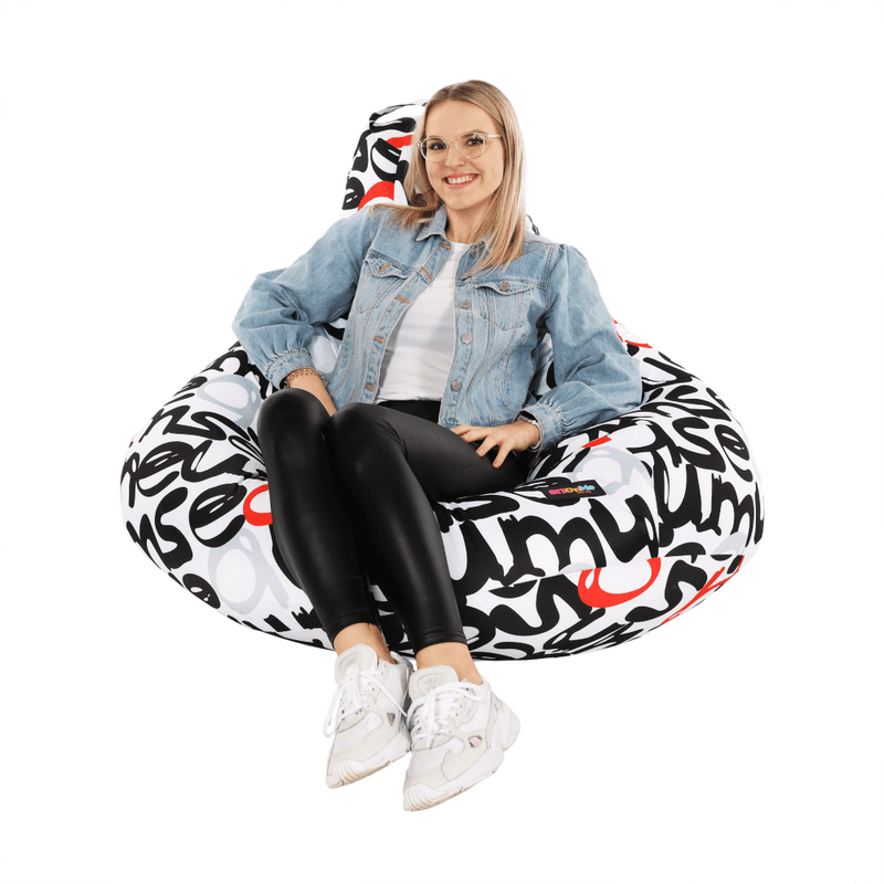 Casa si Gradina - Mobilier - Scaune si fotolii - Fotolii - Fotoliu tip puff, model alb / negru / gri / rosu, ELION - Infinity.ro