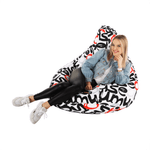 Casa si Gradina - Mobilier - Scaune si fotolii - Fotolii - Fotoliu tip puff, model alb / negru / gri / rosu, ELION - Infinity.ro