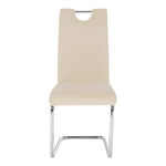 Casa si Gradina - Mobilier - Scaune si fotolii - Scaune - Scaun de masa, tesatura catifea bej / cusaturi deschise, ABIRA NEW - Infinity.ro