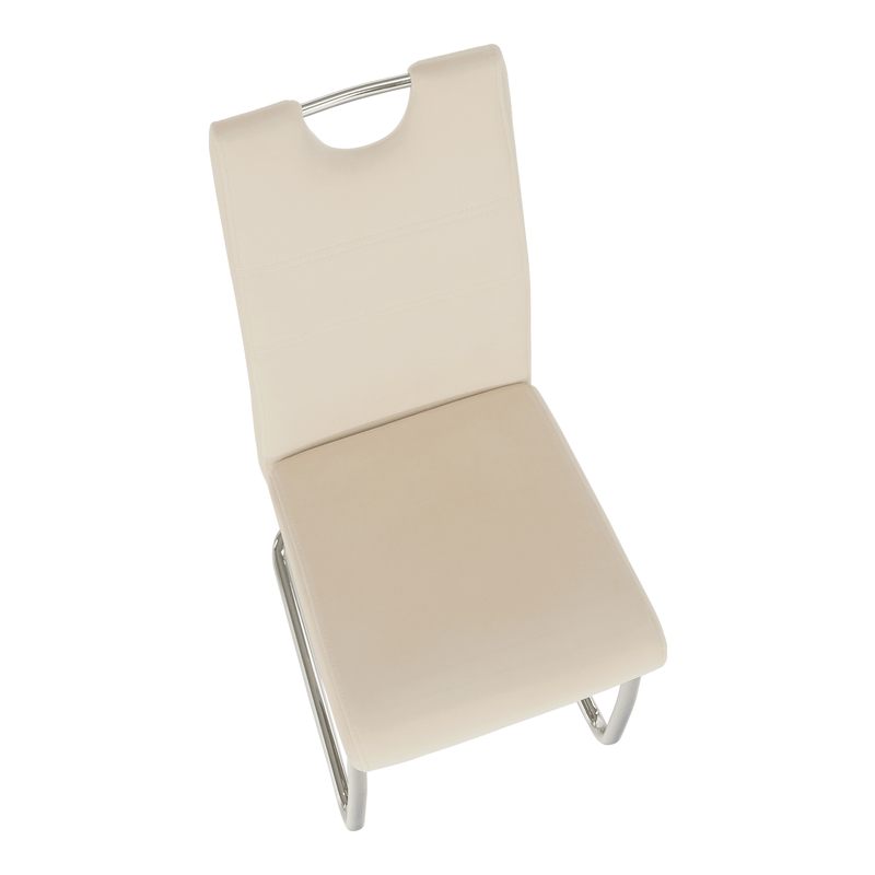 Casa si Gradina - Mobilier - Scaune si fotolii - Scaune - Scaun de masa, tesatura catifea bej / cusaturi deschise, ABIRA NEW - Infinity.ro