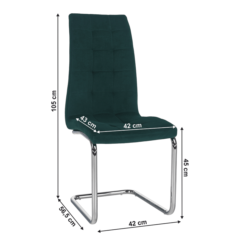 Casa si Gradina - Mobilier - Scaune si fotolii - Scaune - Scaun de masa, tesatura de catifea smarald / crom, SALOMA NEW - Infinity.ro