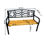 Casa si Gradina - Gradina si terasa - Mobilier exterior - Bancute de gradina - Banca de gradina, neagra / naturala, ROTINA NEW - Infinity.ro