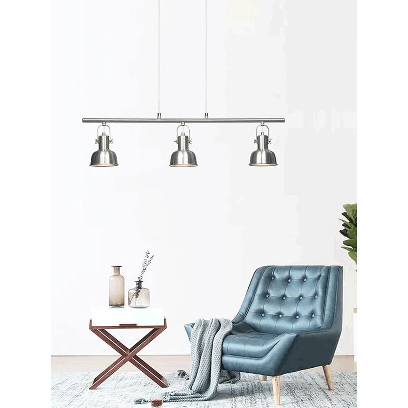 Casa si Gradina - Corpuri si surse de iluminat - Lustre si pendule - Lampa suspendata in stil retro, metal, nichel mat, AVIER TIP 4 - Infinity.ro
