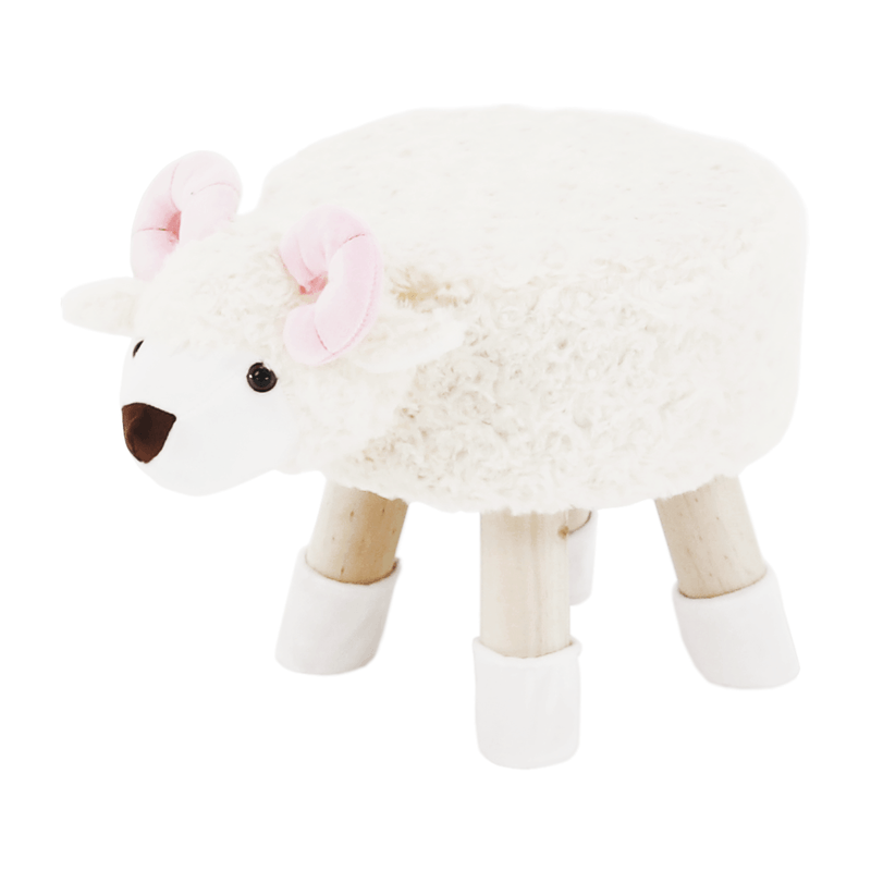 Casa si Gradina - Mobilier - Scaune si fotolii - Fotolii - Fotoliu in forma de oaie, tesatura catifea alb / roz / natural, LOLA - Infinity.ro