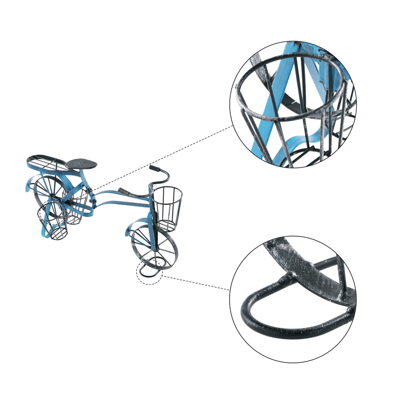 Casa si Gradina - Gradinarit si plante - Plante si ghivece - Ghivece si suporturi - Ghiveci RETRO in forma de bicicleta, negru / albastru, ALBO - Infinity.ro
