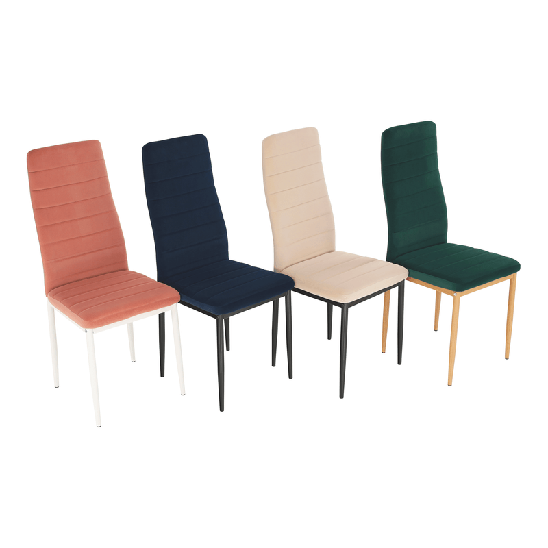 Casa si Gradina - Mobilier - Scaune si fotolii - Scaune - Scaun, tesatura catifea bej / metal negru, Coleta Nova - Infinity.ro