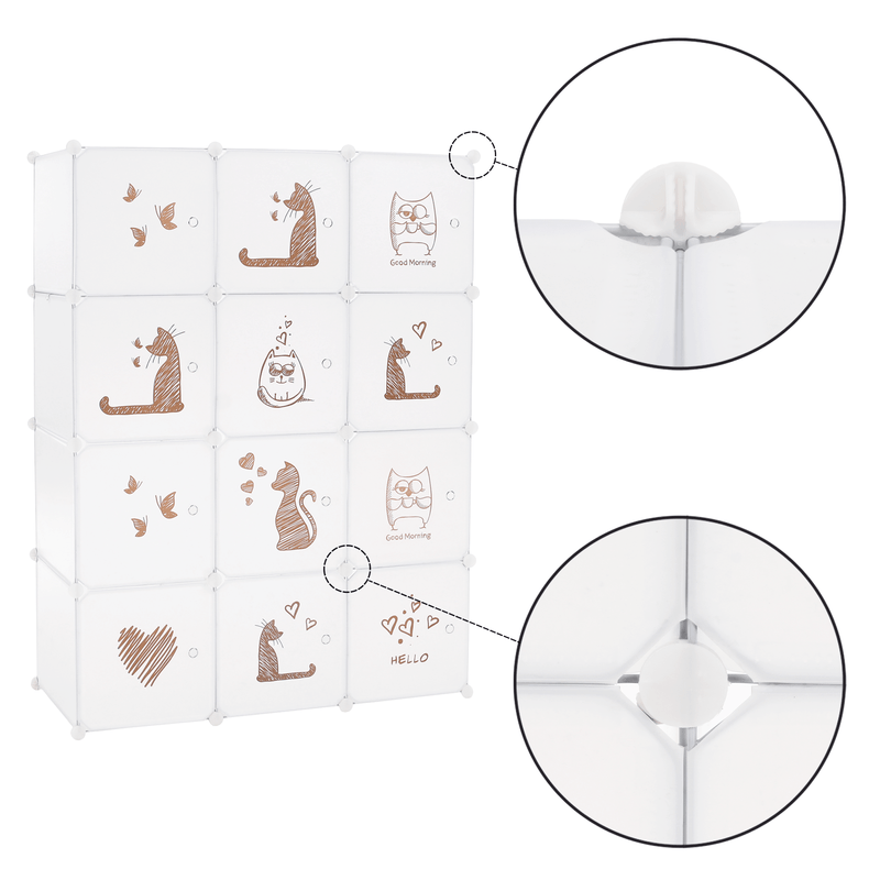 Casa si Gradina - Mobilier - Dulapuri si sifoniere - Dulapuri - Dulap modular pentru copii, model alb / maro pentru copii, KITARO - Infinity.ro