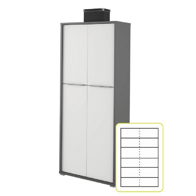 Casa si Gradina - Mobilier - Dulapuri si sifoniere - Dulapuri - Dulap cu rafturi, grafit/alb, RIOMA NEW TYP 07 - Infinity.ro