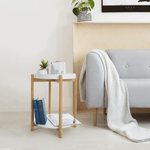 Casa si Gradina - Mobilier - Mese si birouri - Birouri - Masa laterala cu tava detasabila, alba / naturala, KABRA - Infinity.ro