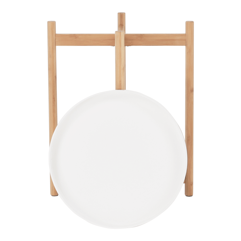 Casa si Gradina - Mobilier - Mese si birouri - Birouri - Masa laterala cu tava detasabila, alba / naturala, KABRA - Infinity.ro