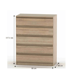 Casa si Gradina - Mobilier - Comode si corpuri - Comode - Comoda cu 5 sertare, stejar sonoma, HANY NEW 005 - Infinity.ro