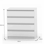 Casa si Gradina - Mobilier - Comode si corpuri - Comode - Comoda cu 4 sertare, alba, HANY NEW 004 - Infinity.ro