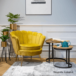 Casa si Gradina - Mobilier - Scaune si fotolii - Fotolii - Fotoliu in stil Art-deco, catifea Velvet mustar/crom auriu, NOBLIN - Infinity.ro