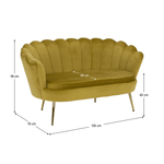 Casa si Gradina - Mobilier - Canapele si coltare - Banchete - Banca in stil Art-deco, catifea Velvet mustar/crom auriu, NOBLIN - Infinity.ro