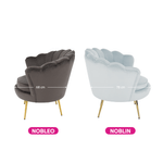 Casa si Gradina - Mobilier - Scaune si fotolii - Fotolii - Fotoliu in stil Art-deco, catifea Velvet gri-albastru/crom auriu, NOBLIN - Infinity.ro