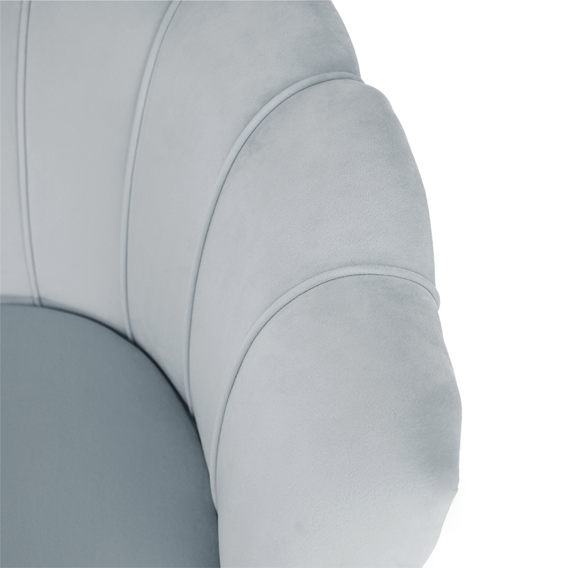 Casa si Gradina - Mobilier - Canapele si coltare - Banchete - Banca in stil Art-deco, catifea Velvet gri-albastru/crom auriu, NOBLIN - Infinity.ro