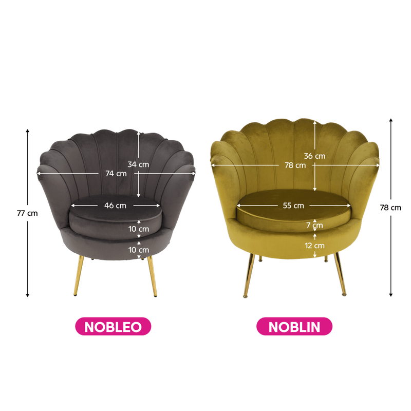 Casa si Gradina - Mobilier - Scaune si fotolii - Fotolii - Fotoliu in stil Art-deco, catifea Velvet mustar/crom auriu, NOBLIN - Infinity.ro