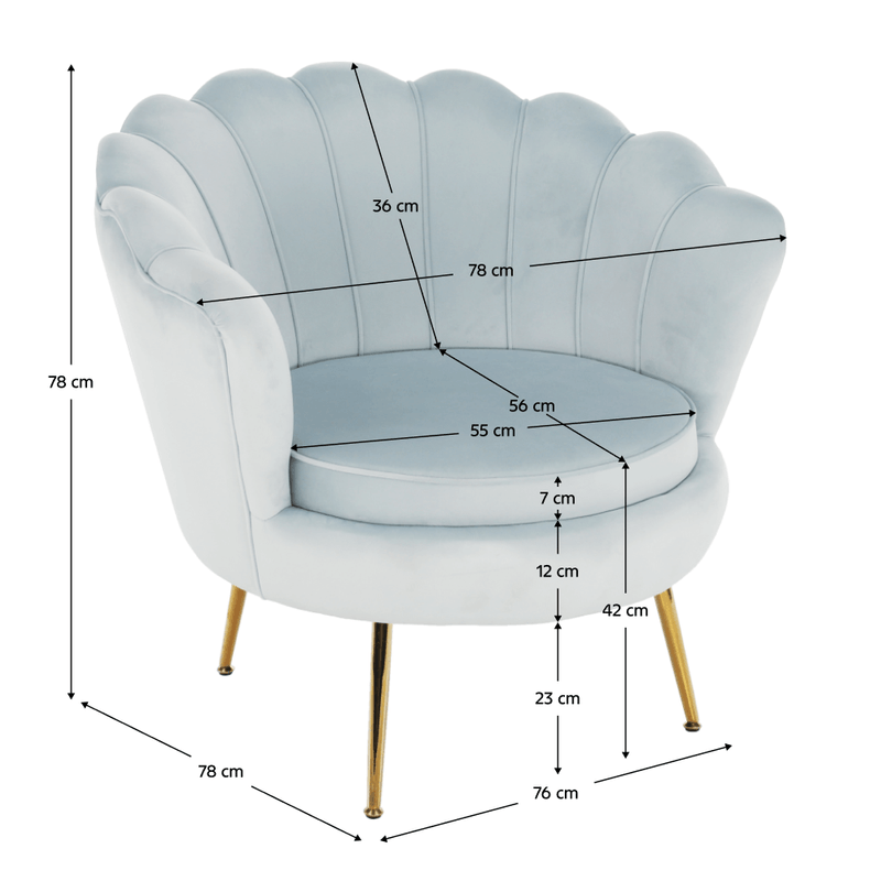 Casa si Gradina - Mobilier - Scaune si fotolii - Fotolii - Fotoliu in stil Art-deco, catifea Velvet gri-albastru/crom auriu, NOBLIN - Infinity.ro