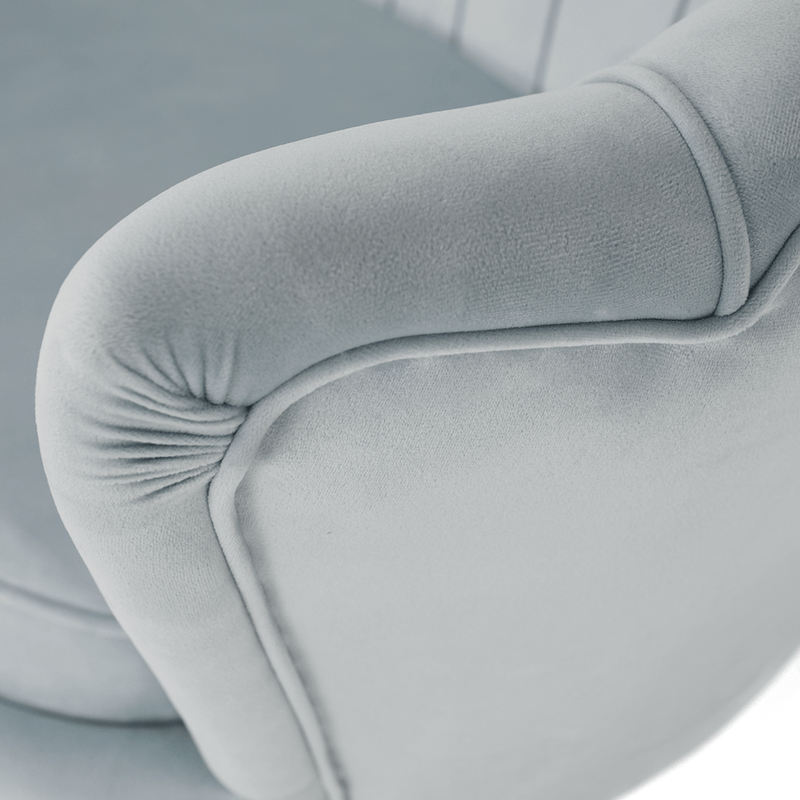 Casa si Gradina - Mobilier - Canapele si coltare - Banchete - Banca in stil Art-deco, catifea Velvet gri-albastru/crom auriu, NOBLIN - Infinity.ro