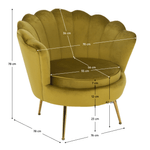 Casa si Gradina - Mobilier - Scaune si fotolii - Fotolii - Fotoliu in stil Art-deco, catifea Velvet mustar/crom auriu, NOBLIN - Infinity.ro