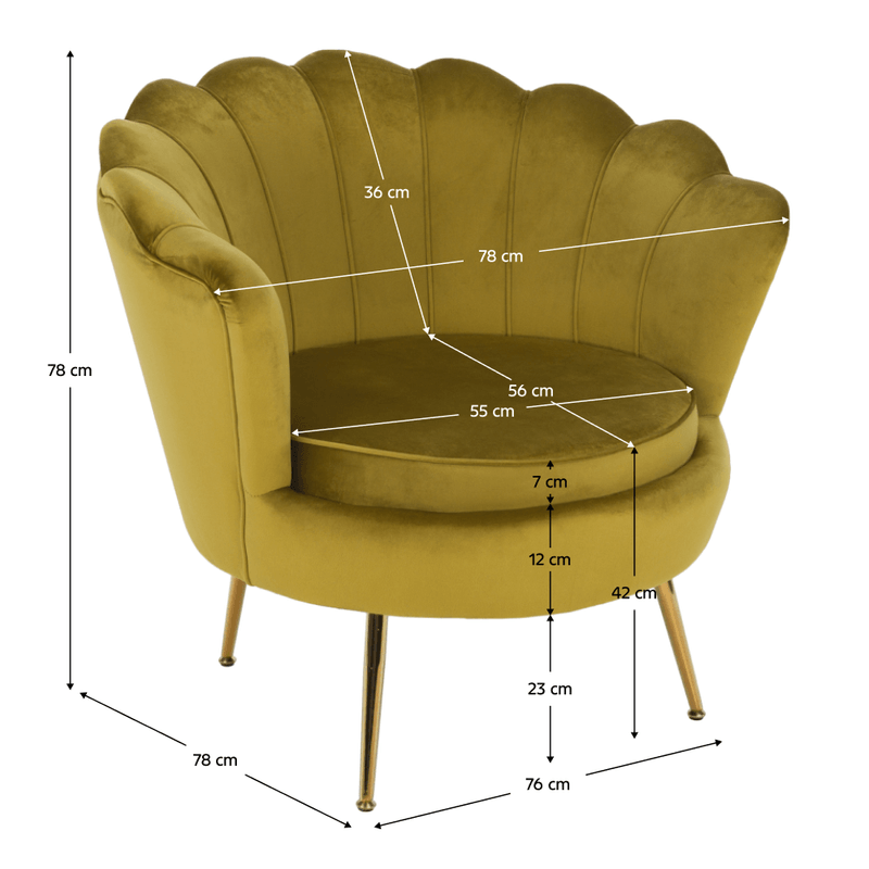 Casa si Gradina - Mobilier - Scaune si fotolii - Fotolii - Fotoliu in stil Art-deco, catifea Velvet mustar/crom auriu, NOBLIN - Infinity.ro