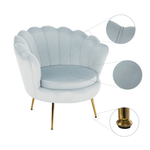 Casa si Gradina - Mobilier - Scaune si fotolii - Fotolii - Fotoliu in stil Art-deco, catifea Velvet gri-albastru/crom auriu, NOBLIN - Infinity.ro