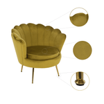 Casa si Gradina - Mobilier - Scaune si fotolii - Fotolii - Fotoliu in stil Art-deco, catifea Velvet mustar/crom auriu, NOBLIN - Infinity.ro