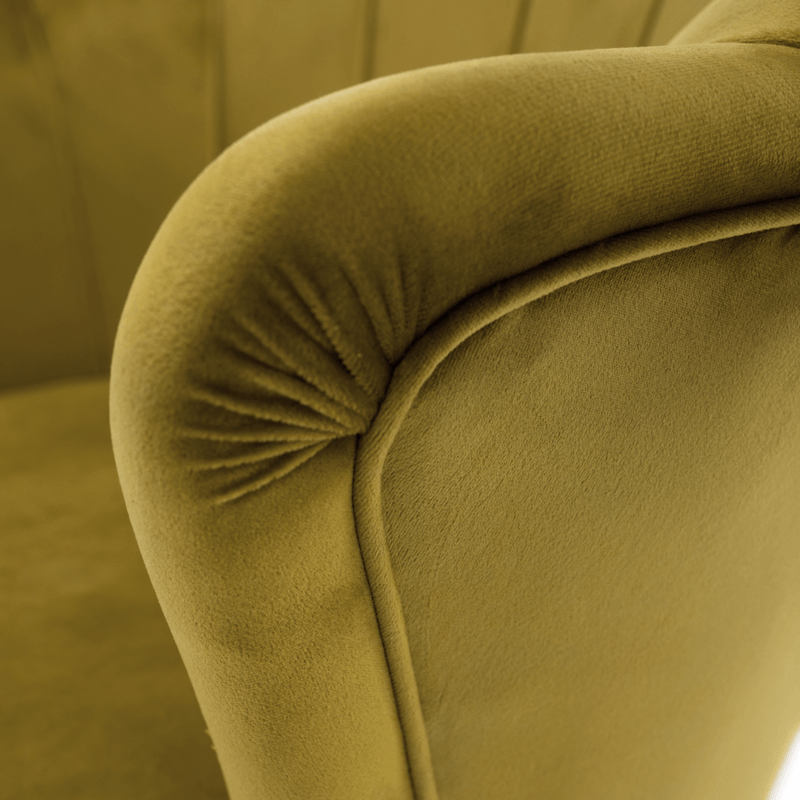 Casa si Gradina - Mobilier - Scaune si fotolii - Fotolii - Fotoliu in stil Art-deco, catifea Velvet mustar/crom auriu, NOBLIN - Infinity.ro