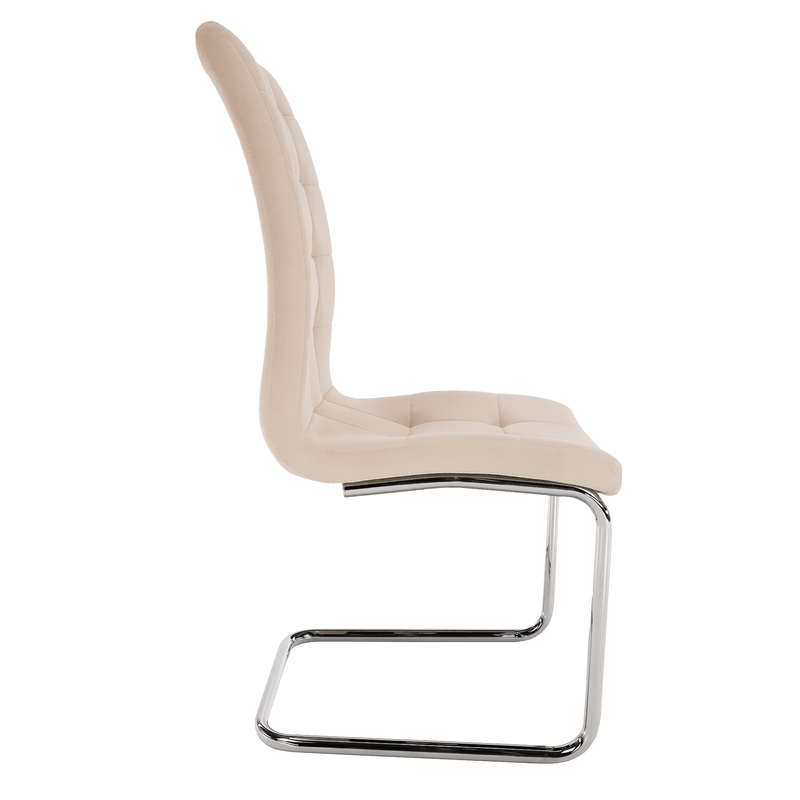 Casa si Gradina - Mobilier - Scaune si fotolii - Scaune - Scaun de masa, tesatura catifea bej / crom, SALOMA NEW - Infinity.ro