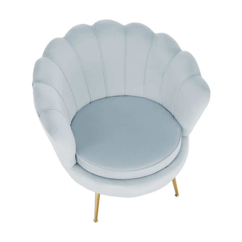 Casa si Gradina - Mobilier - Scaune si fotolii - Fotolii - Fotoliu in stil Art-deco, catifea Velvet gri-albastru/crom auriu, NOBLIN - Infinity.ro