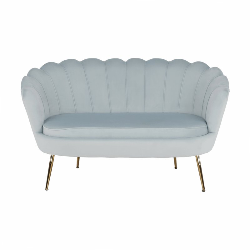 Casa si Gradina - Mobilier - Canapele si coltare - Banchete - Banca in stil Art-deco, catifea Velvet gri-albastru/crom auriu, NOBLIN - Infinity.ro