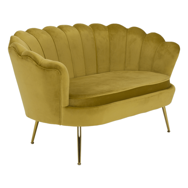 Casa si Gradina - Mobilier - Canapele si coltare - Banchete - Banca in stil Art-deco, catifea Velvet mustar/crom auriu, NOBLIN - Infinity.ro