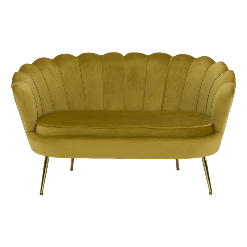 Casa si Gradina - Mobilier - Canapele si coltare - Banchete - Banca in stil Art-deco, catifea Velvet mustar/crom auriu, NOBLIN - Infinity.ro