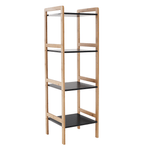 Casa si Gradina - Mobilier - Biblioteci si rafturi - Rafturi - Etajera cu 4 rafturi, natural / negru, NAOKO - Infinity.ro