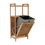 Casa si Gradina - Sanitare - Suporturi si accesorii baie - Accesorii baie - Cos de rufe, bambus natural/gri, KERI NEW - Infinity.ro