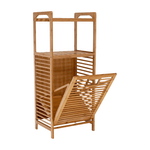 Casa si Gradina - Sanitare - Suporturi si accesorii baie - Accesorii baie - Cos de rufe, bambus natural/gri, KERI NEW - Infinity.ro