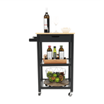 Casa si Gradina - Bucatarie si vesela - Ustensile bucatarie - Cosuri servire - Carucior de servire, natural/negru, ARETE - Infinity.ro