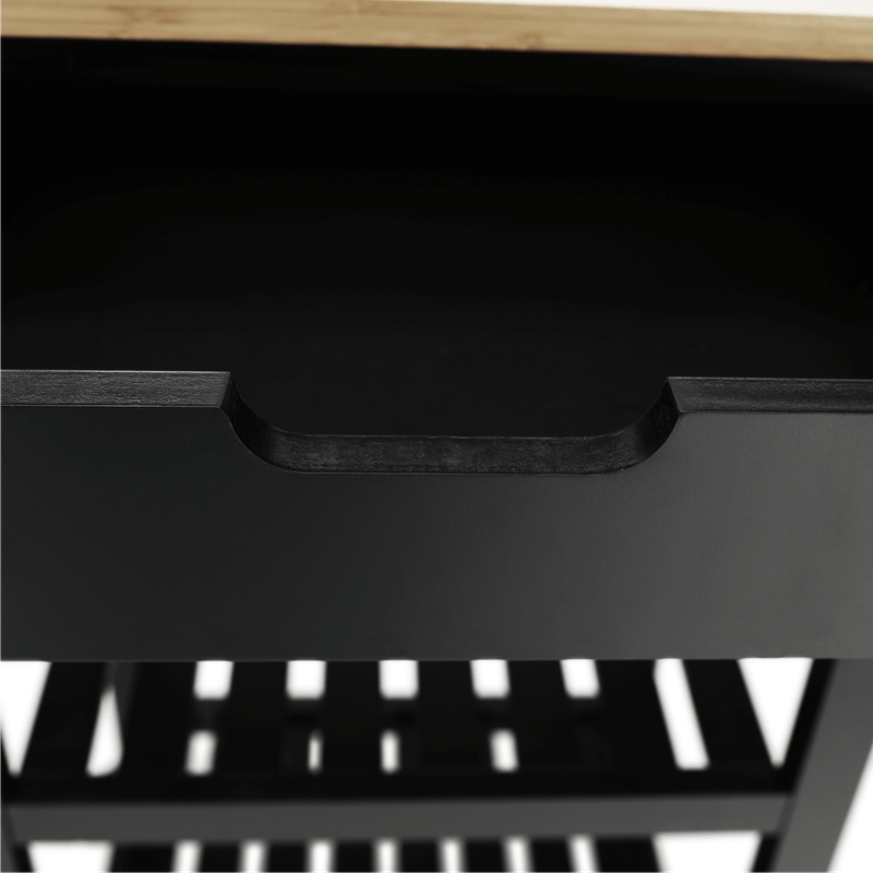 Casa si Gradina - Bucatarie si vesela - Ustensile bucatarie - Cosuri servire - Carucior de servire, natural/negru, ARETE - Infinity.ro