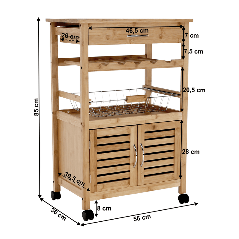 Casa si Gradina - Bucatarie si vesela - Ustensile bucatarie - Cosuri servire - Carucior de servire, natural, NAVID - Infinity.ro