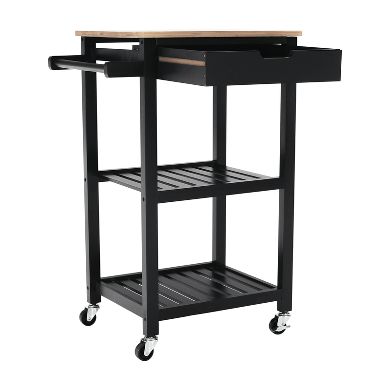 Casa si Gradina - Bucatarie si vesela - Ustensile bucatarie - Cosuri servire - Carucior de servire, natural/negru, ARETE - Infinity.ro