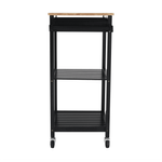 Casa si Gradina - Bucatarie si vesela - Ustensile bucatarie - Cosuri servire - Carucior de servire, natural/negru, ARETE - Infinity.ro