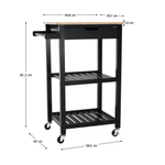 Casa si Gradina - Bucatarie si vesela - Ustensile bucatarie - Cosuri servire - Carucior de servire, natural/negru, ARETE - Infinity.ro