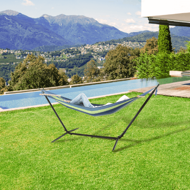 Casa si Gradina - Gradina si terasa - Balansoare si hamace - Hamace si suporturi - Hamac, turcoaz/albastru/verde, EVANA NEW - single - Infinity.ro