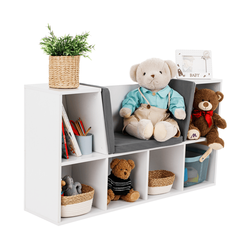 Casa si Gradina - Mobilier - Mobilier copii - Mobilier camera copiilor - Biblioteca pentru copii cu scaune, alb/gri, FERIA - Infinity.ro