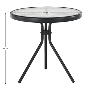 Masuta auxiliara de gradina, otel/sticla transparenta securizata, HABIR