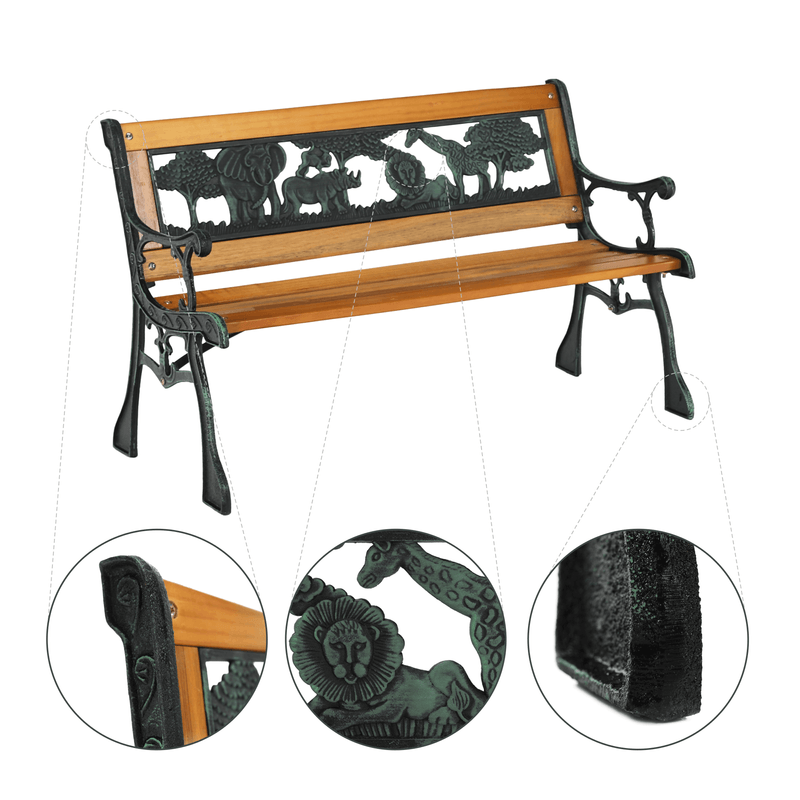 Casa si Gradina - Gradina si terasa - Mobilier exterior - Bancute de gradina - Banca pentru copii, negru / natural, NADAZA - Infinity.ro