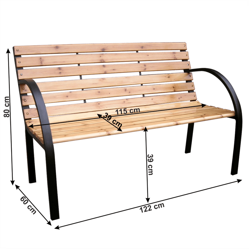 Casa si Gradina - Gradina si terasa - Mobilier exterior - Bancute de gradina - Banca de gradina, neagra / naturala, LACEA - Infinity.ro