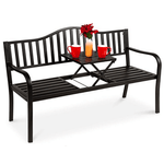 Casa si Gradina - Gradina si terasa - Mobilier exterior - Bancute de gradina - Banca de gradina cu masa, neagra, DAGNO - Infinity.ro