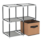 Casa si Gradina - Mobilier - Comode si corpuri - Comode - Comoda cu sertare din material textil, negru/maro/gri, CAMILO TYP 1 - Infinity.ro