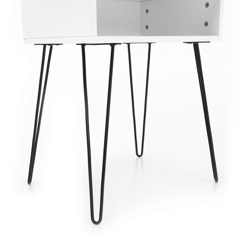 Casa si Gradina - Mobilier - Comode si corpuri - Noptiere - Noptiera / masa, alb / negru, HONEJ - Infinity.ro